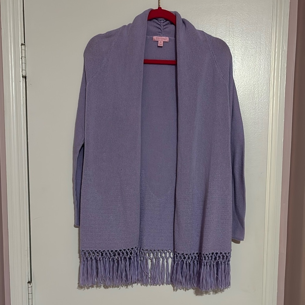 ✨FINAL HR TO BUY✨ Lilly Pulitzer Tatum Cardigan Lilac Verbana - Picture 1 of 13